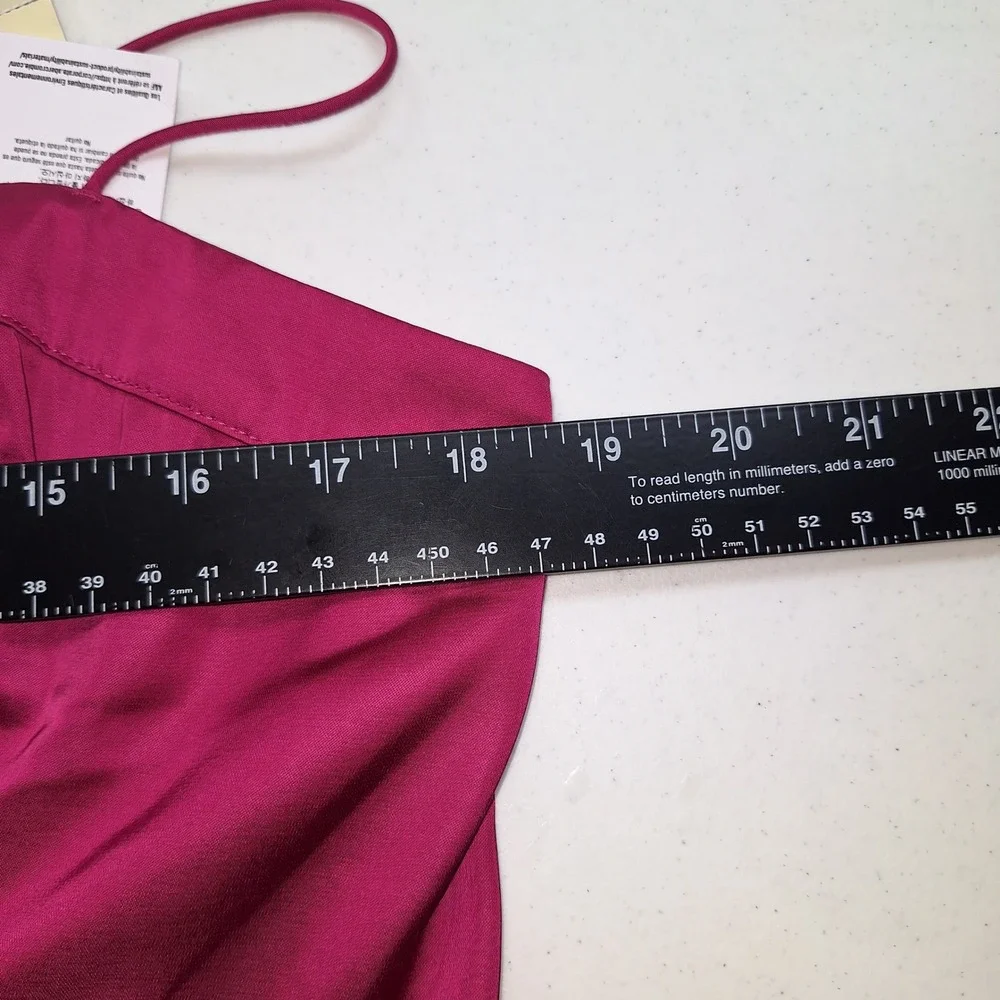 NWT Abercrombie & Fitch Camille High Slit Magenta Satin Maxi Dress RSP $140 L